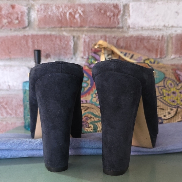 Calvin Klein Collection Navy Suede BEITRIS Mules - Picture 7 of 14